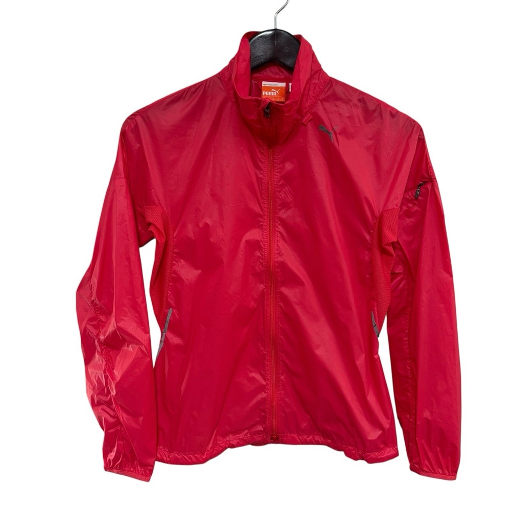 Puma Women's Lightweight Zip Up Windbreaker Jacket Pink Size XS 18 x 24